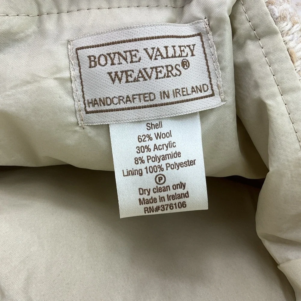 Boyne Valley Weavers Vintage Wool Handbag Diamond Stitch Double Strap
